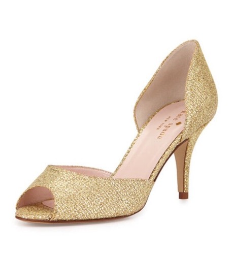 Kate Spade New York Sage G Peep Toe Glitter d'Orsay Pump taglia 10 5