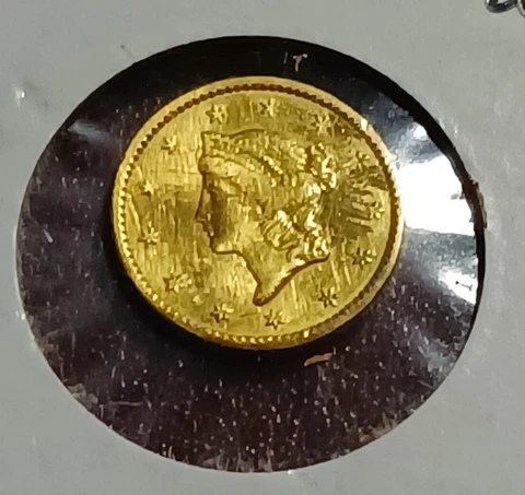 1849 Type 1 Gold Liberty Coronet Head One Dollar, Better Type G$1 Cover