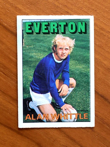 A&BC 1972/73 FOOTBALL CARD # 51. ALAN WHITTLE - EVERTON FC. ORANGE / RED BACKS