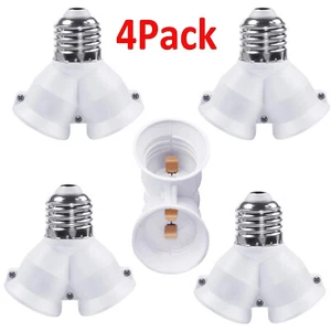 4Pcs 2 In 1 Light Socket Splitter Adapter For E26/e27 Medium Base Stand Holder - Picture 1 of 9