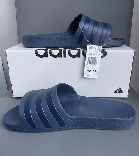 Nuovi sandali Adidas Adilette Aqua Slides blu scuro inchiostro taglia uomo 12 donna 13