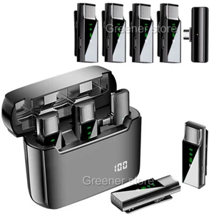 Estuche de carga de micrófono inalámbrico Lavalier 4 en 1 para Android iPhone Vlog Live - Imagen 1 de 16