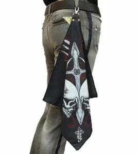 Belt Flair Bandana Logo Limited Edition Rock Punk Biker Skulls - BDN407 - Bild 1 von 2