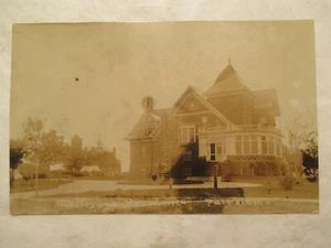 RPPC Real Photo Postcard Residence Pairview ? Title is hard to read windmill - Picture 1 of 2