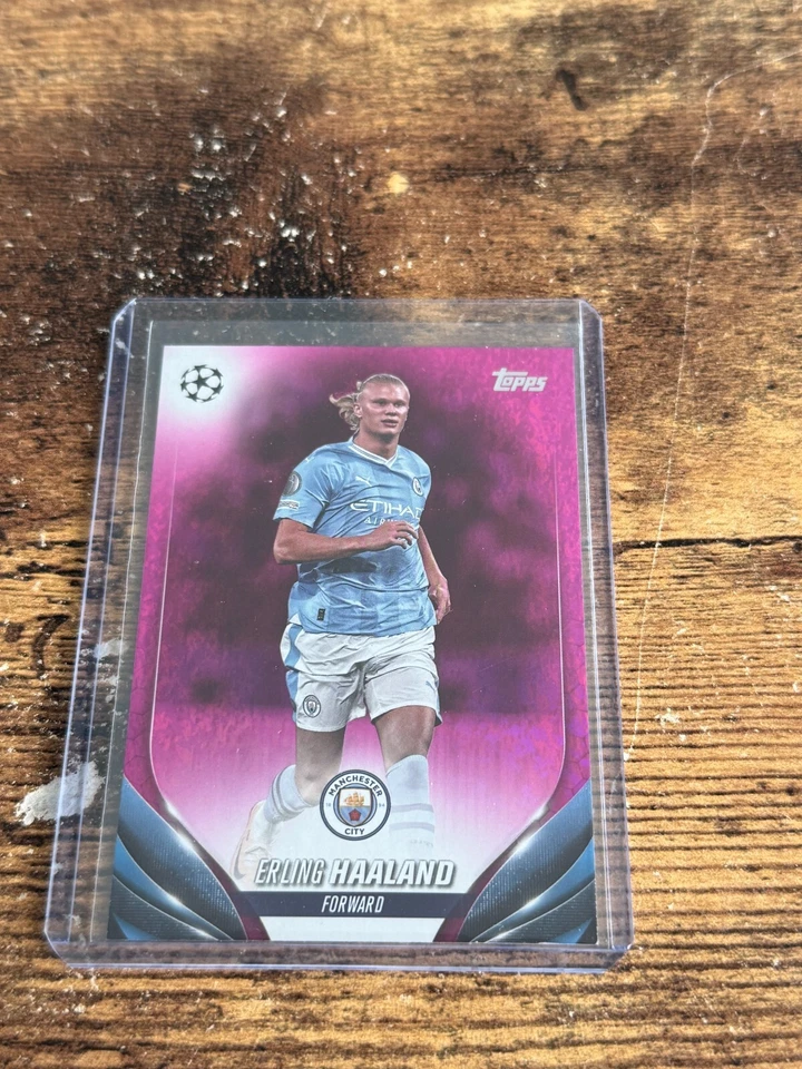 2023-24 Topps UEFA Club Competitions Pink Sparkle Erling Haaland #39 - Image 1 of 1