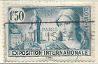France Stamp - Scott #324 1.50fr Turquoise Blue Exposition - see scan