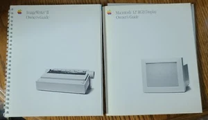 Lot of 2 Apple Macintosh User Guides ImageWriter II 1989 12" RBG Display 1990 - Picture 1 of 2