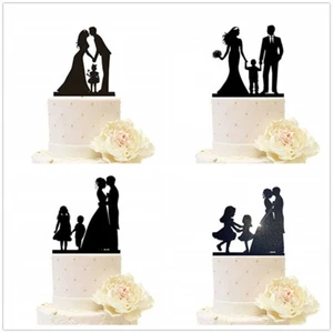 Decoración de pastel de boda familiar con niñas niños niños fiesta de aniversario - Imagen 1 de 6