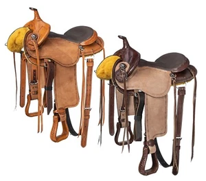 Brisbane Roughout Trail Saddle W/Horn - Saddle Only or Package - 15" - 16" - 17" - Picture 1 of 9