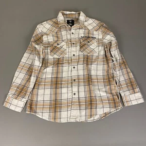 NFL x Darius Rucker New Orleans Saints Flannel Shirt Men's Large Beige Plaid - Picture 1 of 13