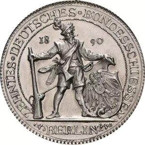 Berlín 1890 Tiro Unc Medalla Jaeger Plata Prusia Vista Ciudad Alemania Raro - Imagen 1 de 10