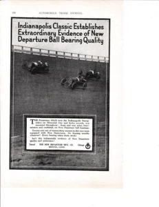 1921 New Departure Bearings Print-Ad / Indy 500 Louis Chevrolet Frontenac winner - Picture 1 of 1