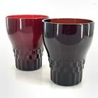 2 Vintage Juice Glass Tumblers 10oz Windsor Royal Ruby by Anchor Hocking 4”