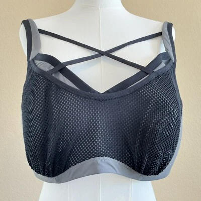 NWT TORRID Strappy Mesh Underwire Sports Bra Women’s 44DD Mid Impact Lined - Image 1 of 4