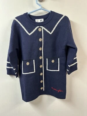 Baby Gap Paddington Bear 婴儿 2 岁毛衣连衣裙海军蓝 — 第 1/4 张图片