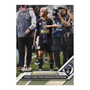 2024 Topps Now MLS 107 CAVAN SULLIVAN PHIL UNION NOVATO MÁS JOVEN LLAMADA EN MANO - Imagen 1 de 2