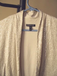Eileen Fisher 100% Silk Beige Sequin Cardigan Women's - XS - Can Fit Others - Picture 1 of 3