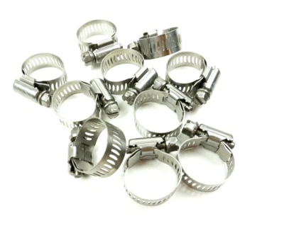 Everbilt SAE Size 6 Stainless Steel Hose Clamps 3/8" to 7/8" Pack of 10 602 044 - Image 1 of 3