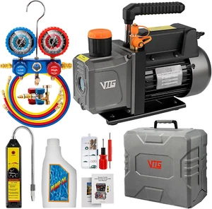 Bomba de vacío de CA de 4,5 CFM y juego de manómetros para minisplit - Picture 1 of 12