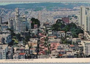 Luftaufnahme San Francisco CA Lombard Street Vintage Continental Postkarte - Picture 1 of 2
