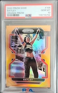 Bayley 2022 Panini Prizm WWE Orange Prizm #108 WWE #17/99 PSA 10 - Picture 1 of 2