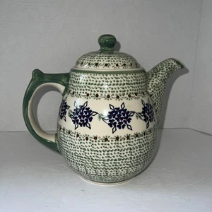 Boleslawca Manufaktura Handmade-Handpainted Polish Ceramic Large Teapot 64 oz. - Picture 1 of 23