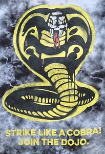Cobra Kai Mens Tie Dye Black Grey White T-Shirt Size S (34/36) - Picture 1 of 2