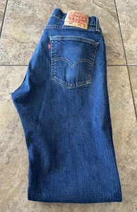 Levis Jeans Mens 33x32 Blue 505 Regular Straight Dark Wash  Denim Fit 31X31 - Picture 1 of 7