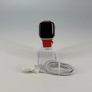 Apple Watch (Series 10) 42mm Silver Aluminum (LTE) w/ Red Sport Band- Very Good - Picture 1 of 5