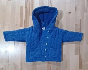 Kate Quinn Quilted Modal Hooded Jacket Unisex Size 12-18 Months Blue/Purple - Picture 1 of 10