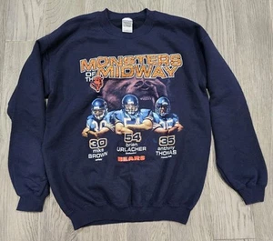 Vtg NFL Monsters Of The Midway Chicago Bears Navy Sweatshirt Men's  Medium - Picture 1 of 4