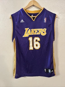 Maglia Los Angeles Lakers Pau Gasol Adidas giovane grande viola basket NBA - Foto 1 di 7