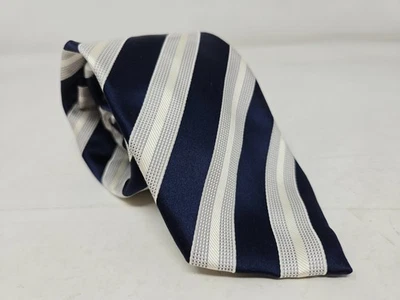 Corbata Donald J. Trump Signature Collection Corbata Azul Plata Rayas Cresta Foto 1 de 4