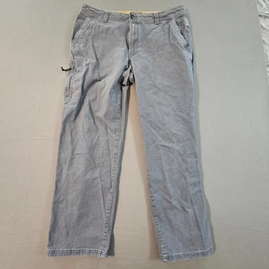 G.H. Bass & Co Pants Mens 36x30 Gray Chino Workwear Zipper Pocket Y2K Fit - Picture 1 of 7