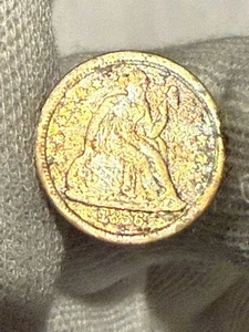 1856-P Seduto One Dime AU + Alta Qualità + Tonica - Foto 1 di 2