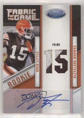 2011 Certified Die-Cut Jersey Number Prime Signatures /25 Greg Little #8 Auto RC - Image 1 of 2