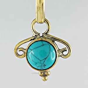 Anhänger - Kettenanhänger gold Messing und Türkis Damenschmuck Medaillon |In19-1 - Bild 1 von 2