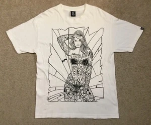 Rebel8 T-Shirt Herren Large weiß Ink Art Tattoo Y2K Streetwear Grafik Tee - Bild 1 von 16