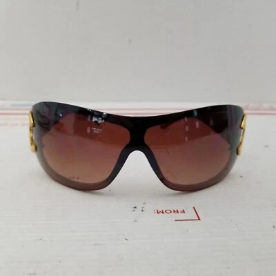 Channel Sunglasses Oversized Shield Aviator Y2K Brown Gold Monogram Logo P759-X - Image 1 of 4