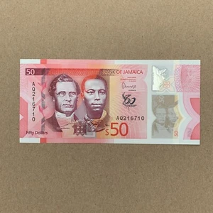 Jamaica $50 Banknote 2022 UNC Redesigned Polymer Jamaican Plastic Currency - Picture 1 of 4
