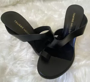 Tamara Mellon Sandalen mit offener Zehenpartie. Schwarz. Größe 39,5 US Größe 9,5 - Bild 1 von 12