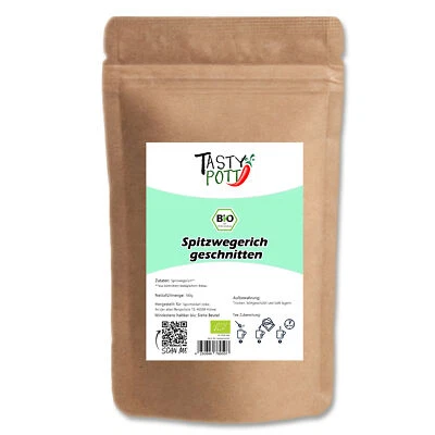 Tasty Pott Bio Spitzwegerich geschnitten 500g Beutel Tee Kräuter Vegan - Bild 1 von 3
