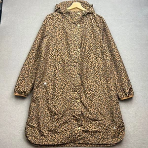 JOULES Raincoat UK 12 WAYBRIDGE Brown Waterproof Leopard Animal Print Tan Hood - Picture 1 of 14