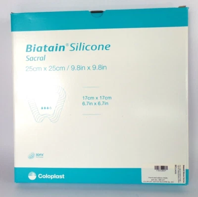 COLOPLAST 5 Pansements hydrocellulaire anatomique Biatain silicone Sacral 25x25cm - 01/26
