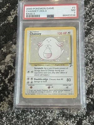 PSA 7 NM Chansey Holo 2000 Base Set 2 WOTC Pokemon Card 3/130 - Image 1 of 2