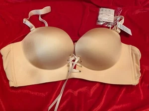 FALL SWEET Beige Nylon Padded Wireless Push Up Bra Size 40C New. - Picture 1 of 6
