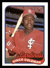 1989 Topps Vince Coleman #90  UER St. Louis Cardinals