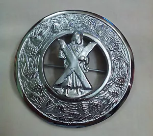 Neuf Highland Kilt Mouche Plaid Broche St Andrew Argent Finition 3 "/ Celtique - Picture 1 of 1