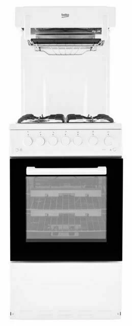 Beko KA52NEW - White 4 Zone Gas Cooker - Manual cleaning - A energy - Display - Image 1 of 1