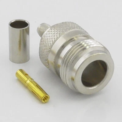 TETRACOM N-Type In-line Crimp Socket for RG58 LMR195 CLF200 Female Cable